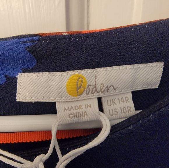 Boden Aida Blue Floral Ponte Belted Fit & Flare Dress Size 10R(US. - Picture 3 of 9